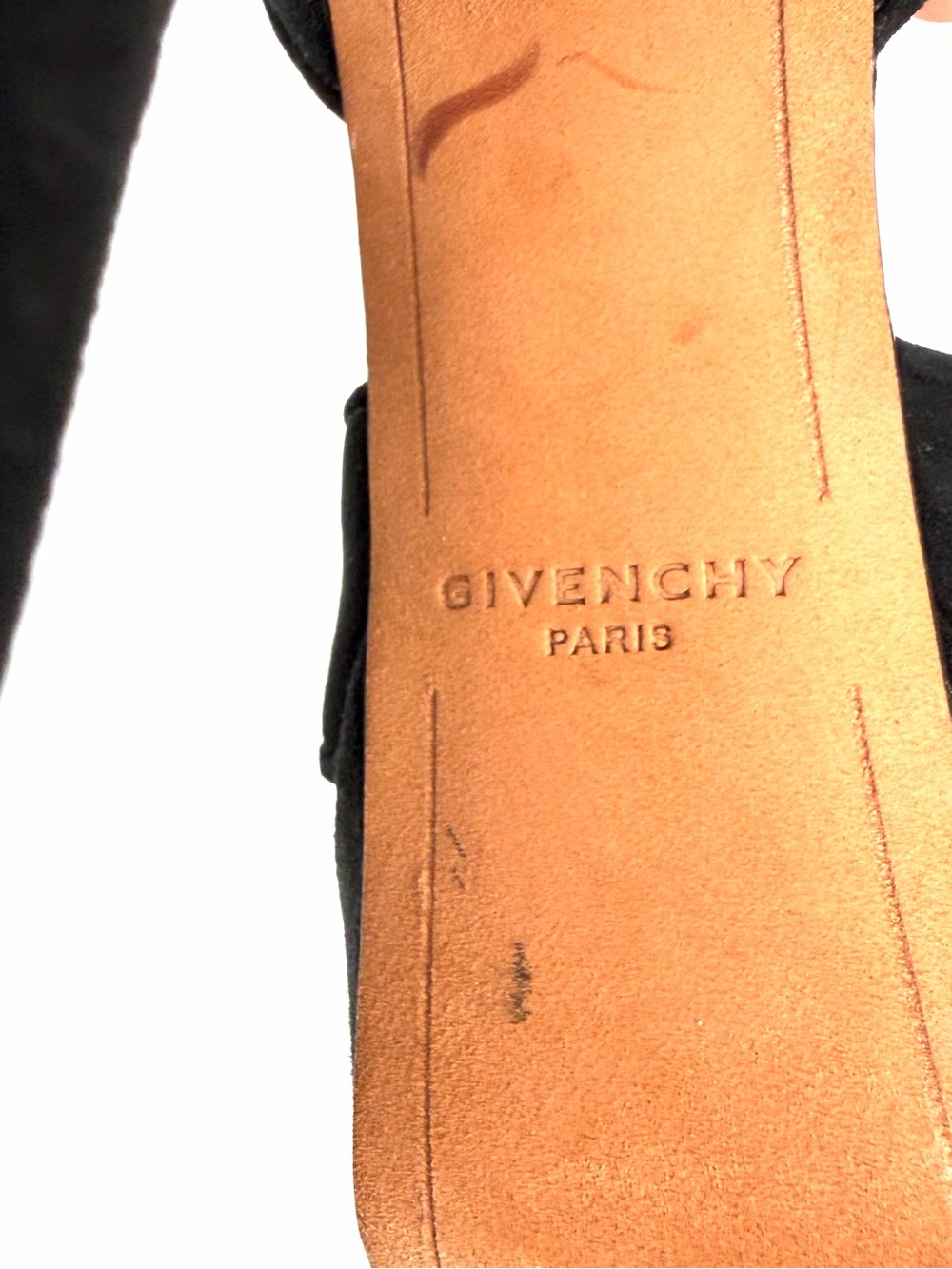 Givenchy Black Suede Platform Ankle-Strap Stiletto Matilda Shark Turn Lock Heel - Picture 8 of 15